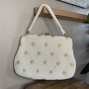 Vintage Corde Beads Dual Clasp Beaded Handbag